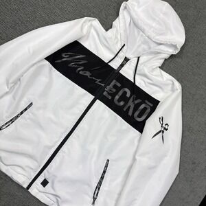 Marc Ecko Cut & Sew Track Jacket Women's 2X White Full Zip Hair Cut Scissors